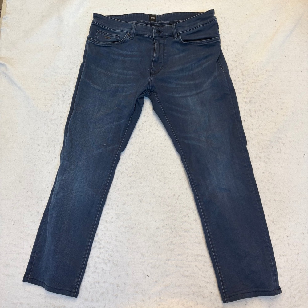 BOSS Hugo Boss Jeans Mens 36x32 Blue Candiani Denim Italian Fabric Stretch